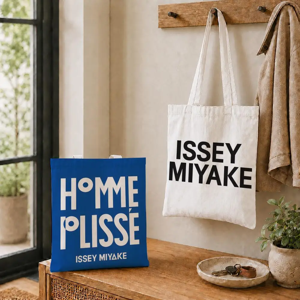 Bolsas de Almacenamiento de Moda I-ISSEY M-MIYAKE, Bolsa de Lona Reutilizable, Bolsa de Compras para Mujer, Bolsa Escolar