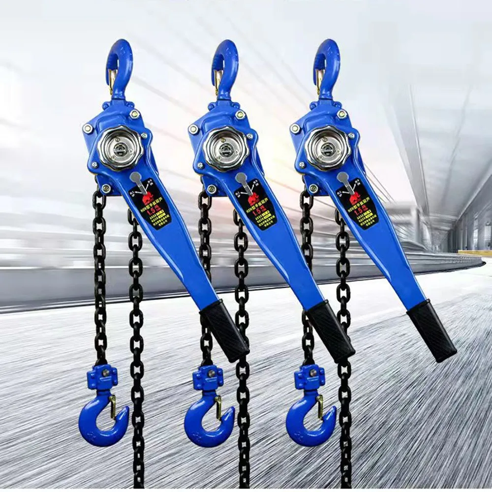 1 T Pulling Wrench Hoist Manual Lifting Chain Hoist Hand Chain Hoist Hook Portable Lever Block inverted Chain Hoist Tightener