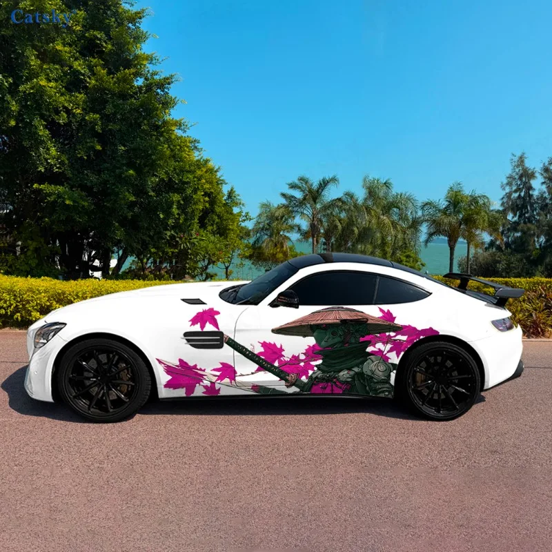 

Cyber Mechanical Lady Leaves Car Vinyl Wraps Decal Self-adhesive PVC Sticker Suitable for Trucks SUV Decor Auto Accessories Gift