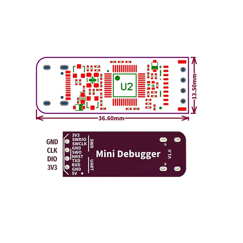 ABKN-Chip Debugger Mini Modul SWD SWO USB Ke Uart
