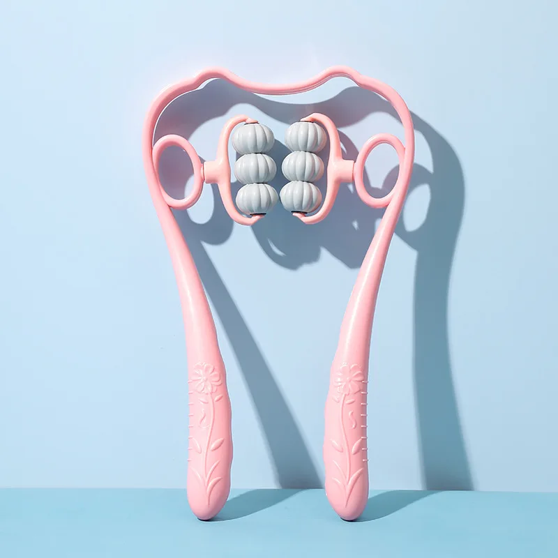 6- مشبك تدليك يدوي متعدد الوظائف للكتف والرقبة جهاز عجن قطني بعجلتين للاستخدام المنزلي