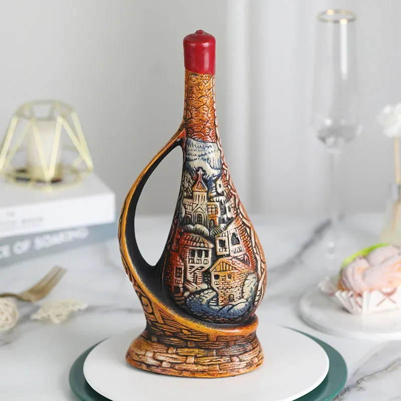 Boat pottery pot red wine original bottle, painted pottery semi-sweet dry red wine gift box