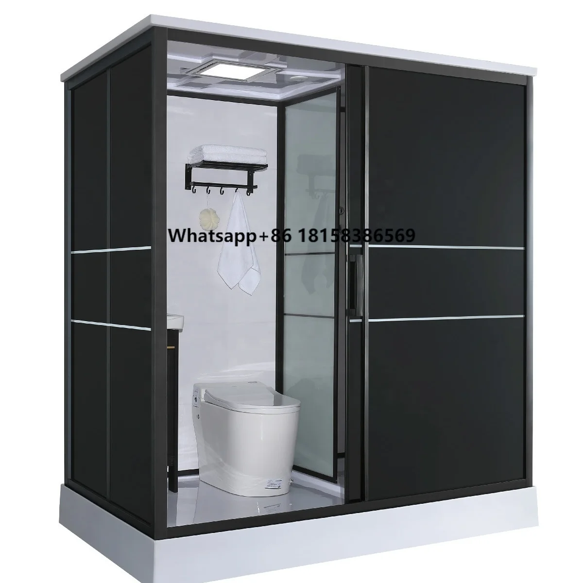 

Luxury Multi-function Ready Made Toilet Shower Cubicle Set Prefab Bathroom Unit