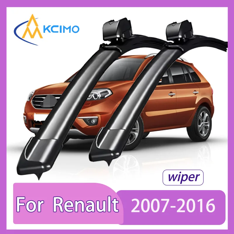 

For Renault Koleos HY 2007-2016 Front Windshield Wiper Blades 2pcs Slient Rain Windscreen Window Accessories