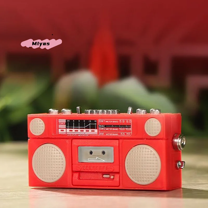 1 قطعة بيت الدمية المصغرة لطيف 1/12 راديو مسجل صغير نموذج زخرفة الأثاث اكسسوارات لعب لهواة الجمع