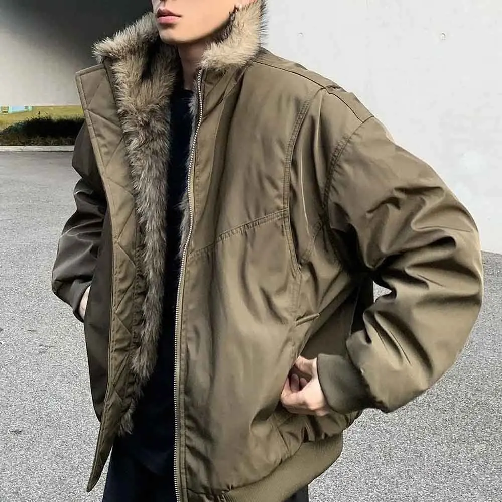 Winter New Men's Deconstructed Long-Sleeve Jacket American Retro Fashion Trendy High Street Loose Simple Casual Niche Men's Top