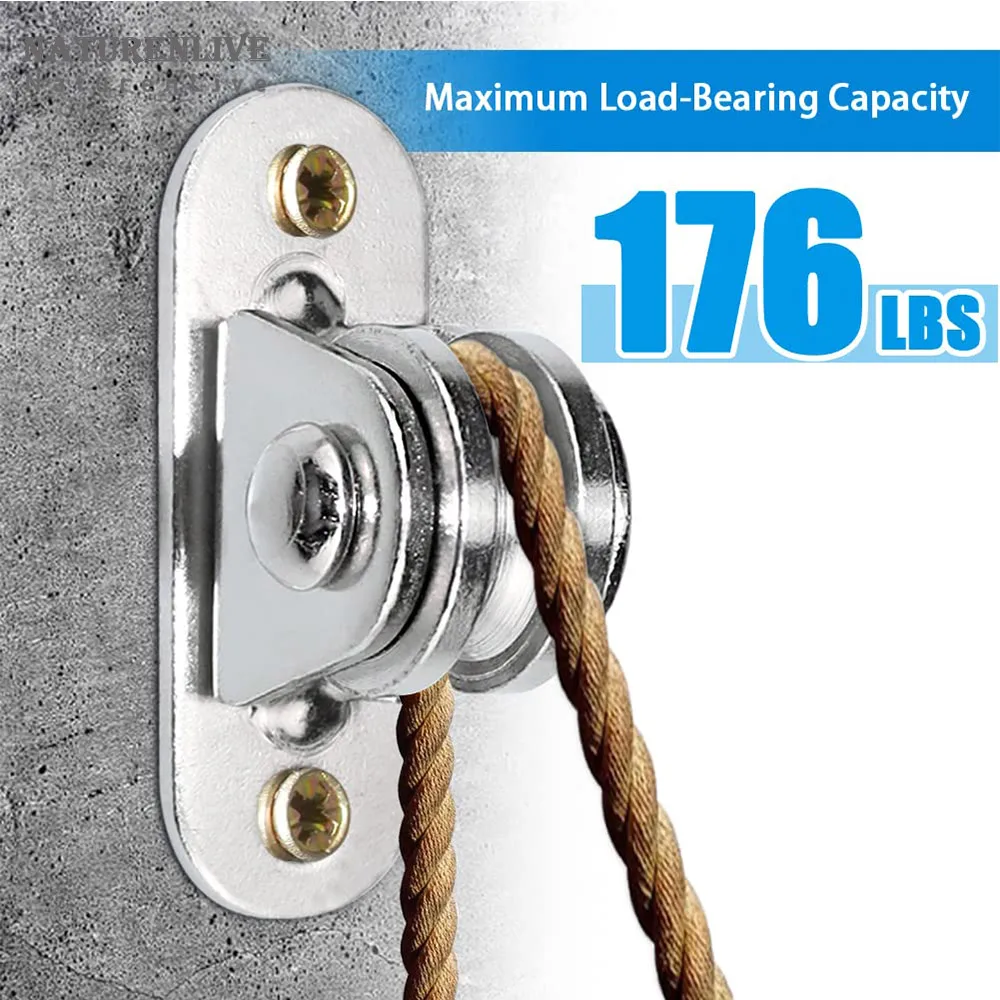 4pcs Small pulley block Silent pulley Heavy duty fixed pulley used for rope material handling and DIY projects wall mount pulley