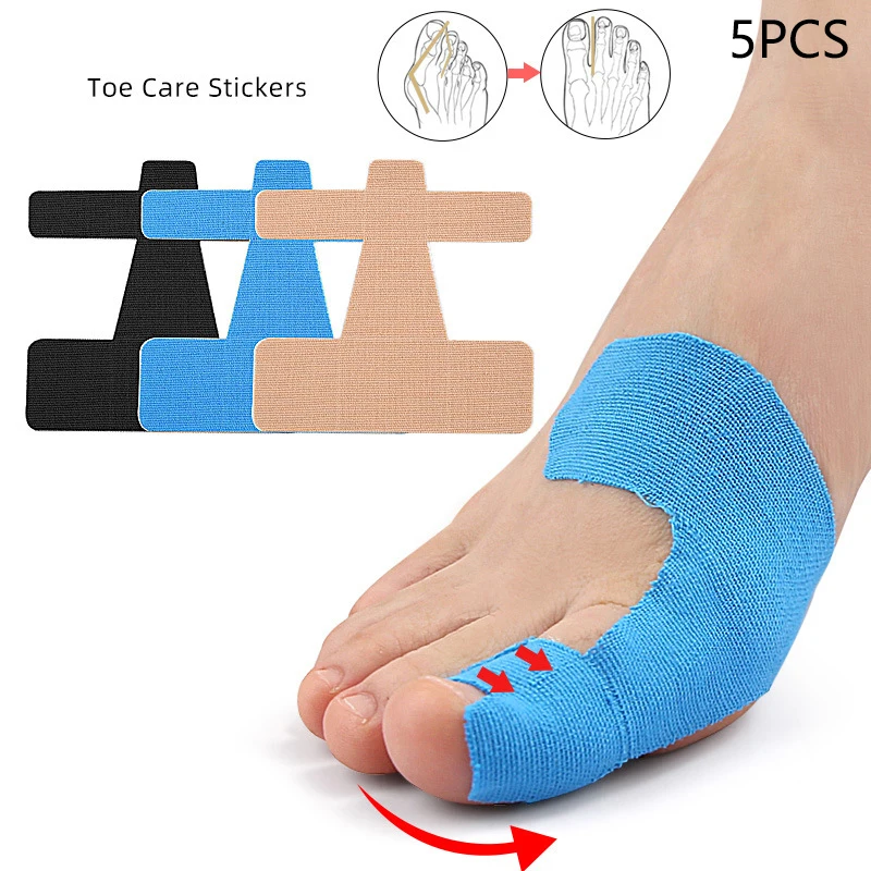 5Sheets Elastic Fabric Toe Separator Patches Bunion Hallux Valgus Corrector Thumb Correction Tenosynovitis Treat