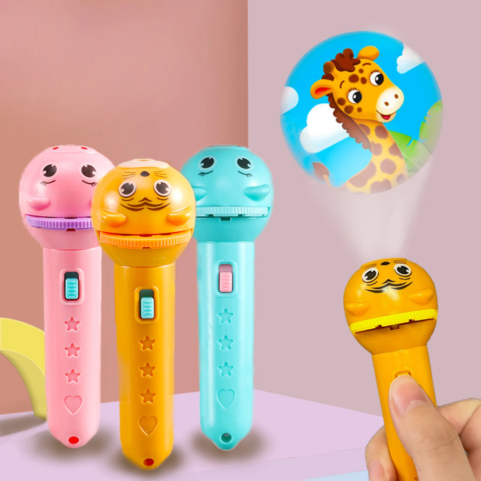 Flashlight Projector for Kids Baby Sleeping Story Book Torch Lamp Toy Early Education Toy Holiday Christmas Gift Light Up Toy