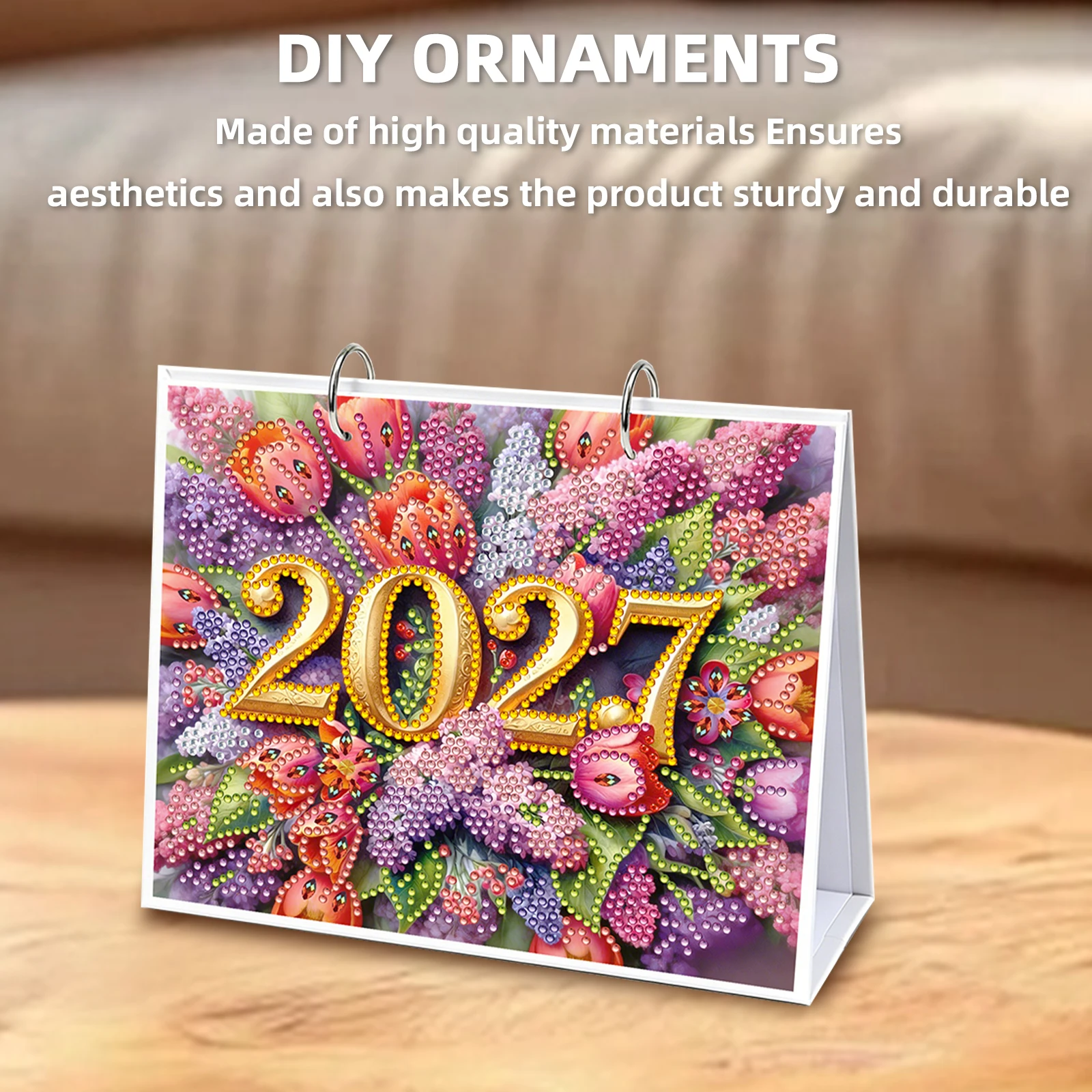 Diamond Art Painting 2027 Desk Calendar with Tool DIY Resin Paintings Desks Kit Multi Purpose for Home Office Decoration