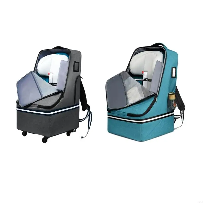 حقيبة سفر فاخرة لمقعد السيارة للأطفال H55B، قاعدة دوارة 360 درجة، حل تخزين من البوليستر المقاوم للتمزق للأم