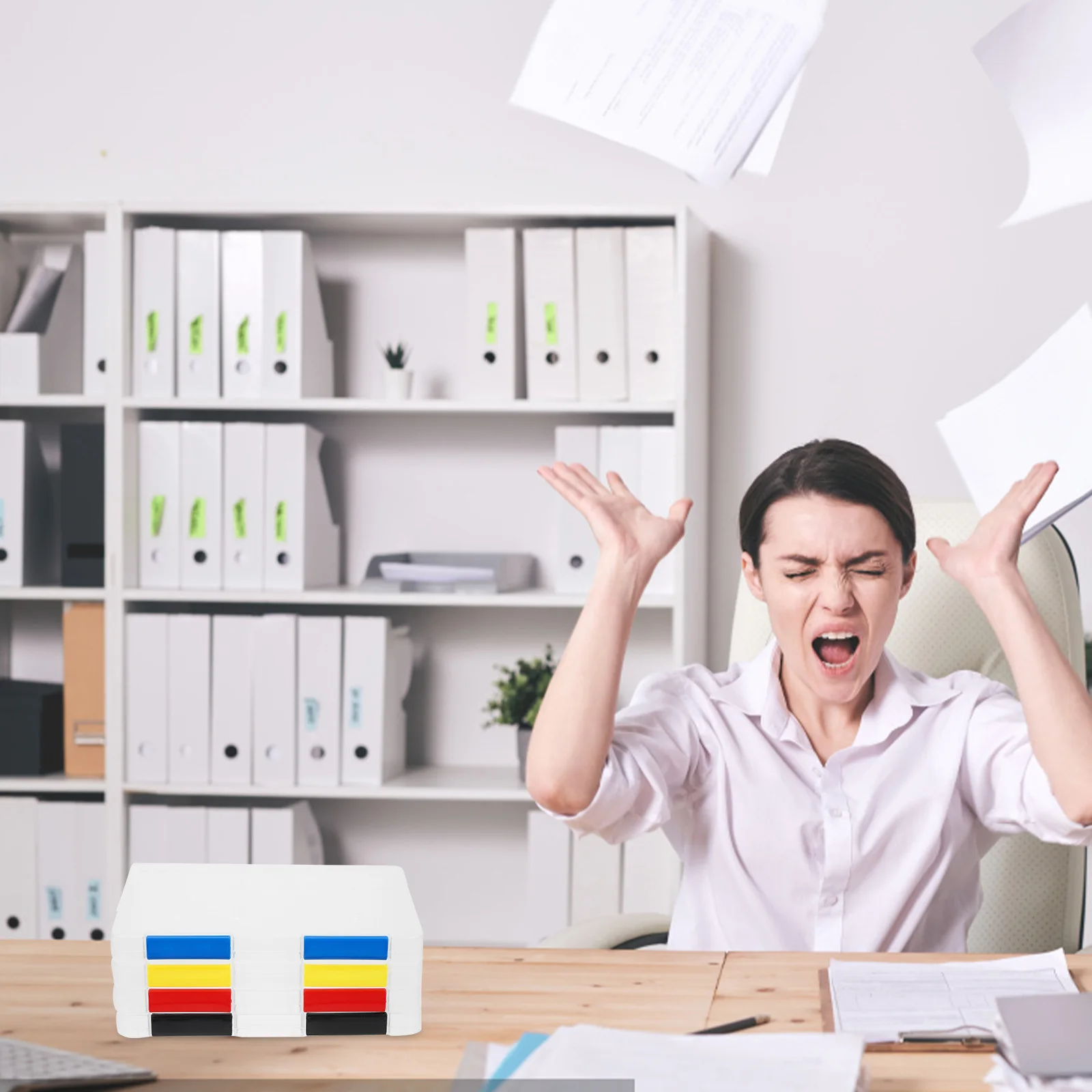 Picture 7: 4pcs File Storage Box Clear Document Organizer Stackable Transparent File Container For Office Desktop Home Use Secure