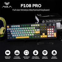 AULA F108 PRO 108 Key Mechanical Keyboard RGB Backlit Hot Swappable PBT Keycap 8000mAh Battery Full Size E-sport Gaming Keyboard