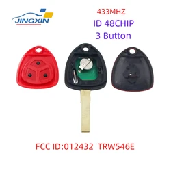 Jingxin 3Buttons 433MHz 48 Chip for Ferrari car key 458 488 599 612 FF Auto Remote Control Key  FCC ID:012432 TRWS46E