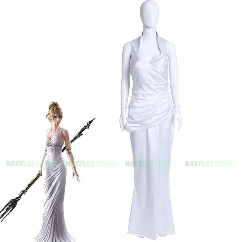 

Final Fantasy XV Lunafreya Nox Fleuret Cosplay Costume Ball Dress White Princesses Dress Halloween Party Masquerade Women Cloth