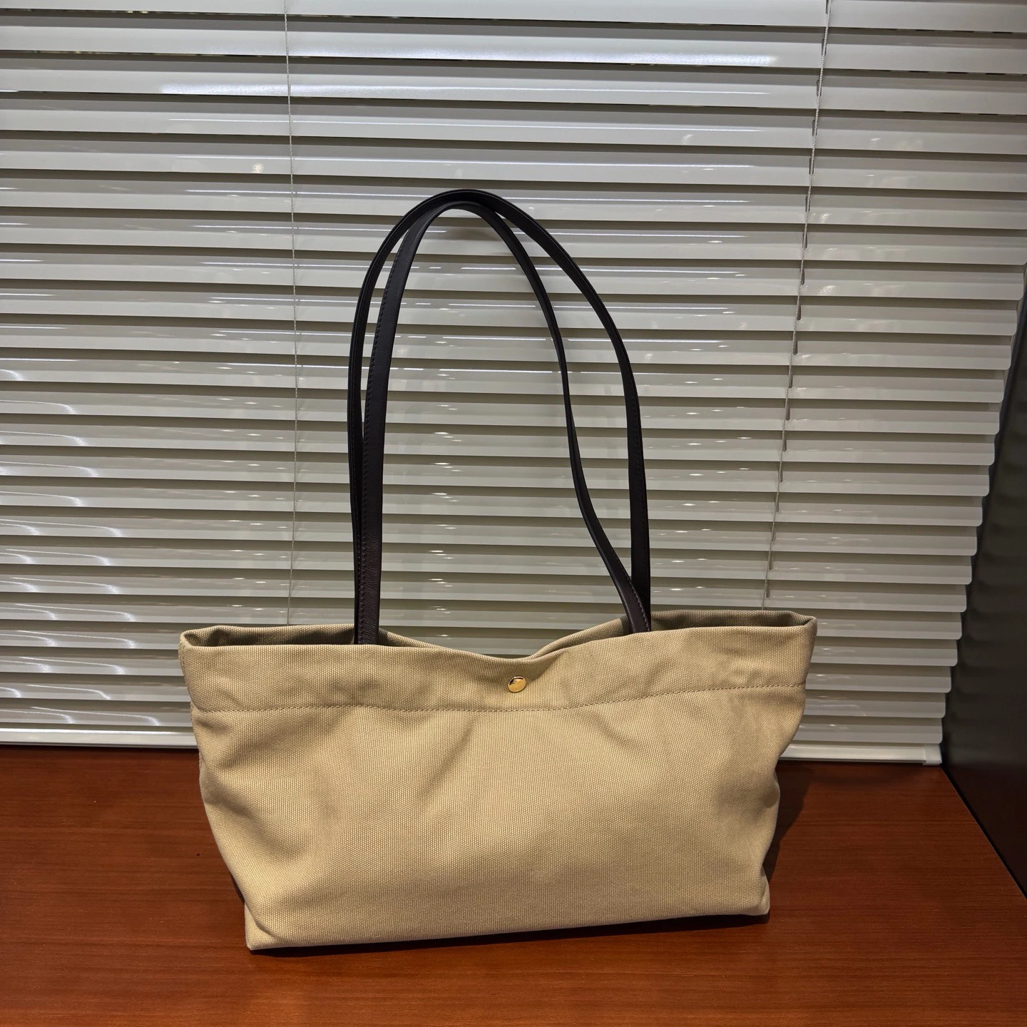 2026 New Fashion Minimalist Style Canvas Shoulder Bag French Bread Style Idaho Leather Soft Handbag Women's Purse image 3