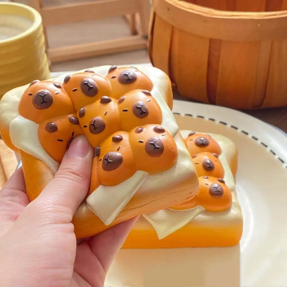 Hand Relaxing Squishy Capybara Toy Soft Rebound Simulated Bread Squeeze Toy Fidgets Toys Sticky Cake Squishy Toy Birthday Gift