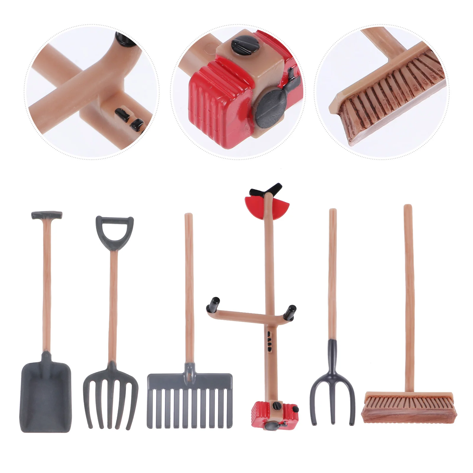 6 Pcs Garden Tool Ornament Farm Model Tools Imitated Crafts Sand Table Decor Terrarium Kit Landscape Simulation Adornment Mini