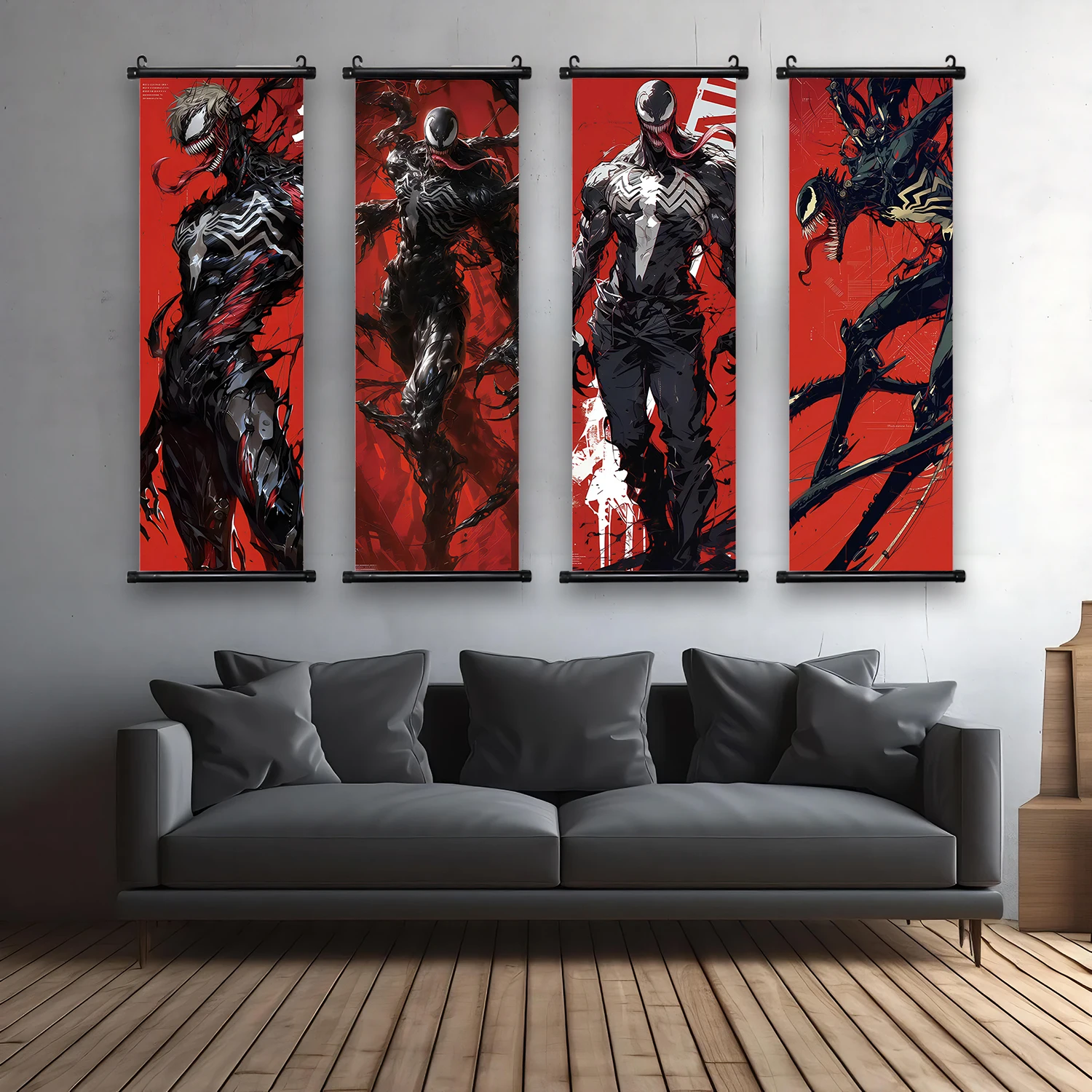 Marvel Movie Venom Hanging Scroll Poster Wall Artwork Canvas Painting Print Home Decoration Decor The Avengers HD Wallpaper Gift