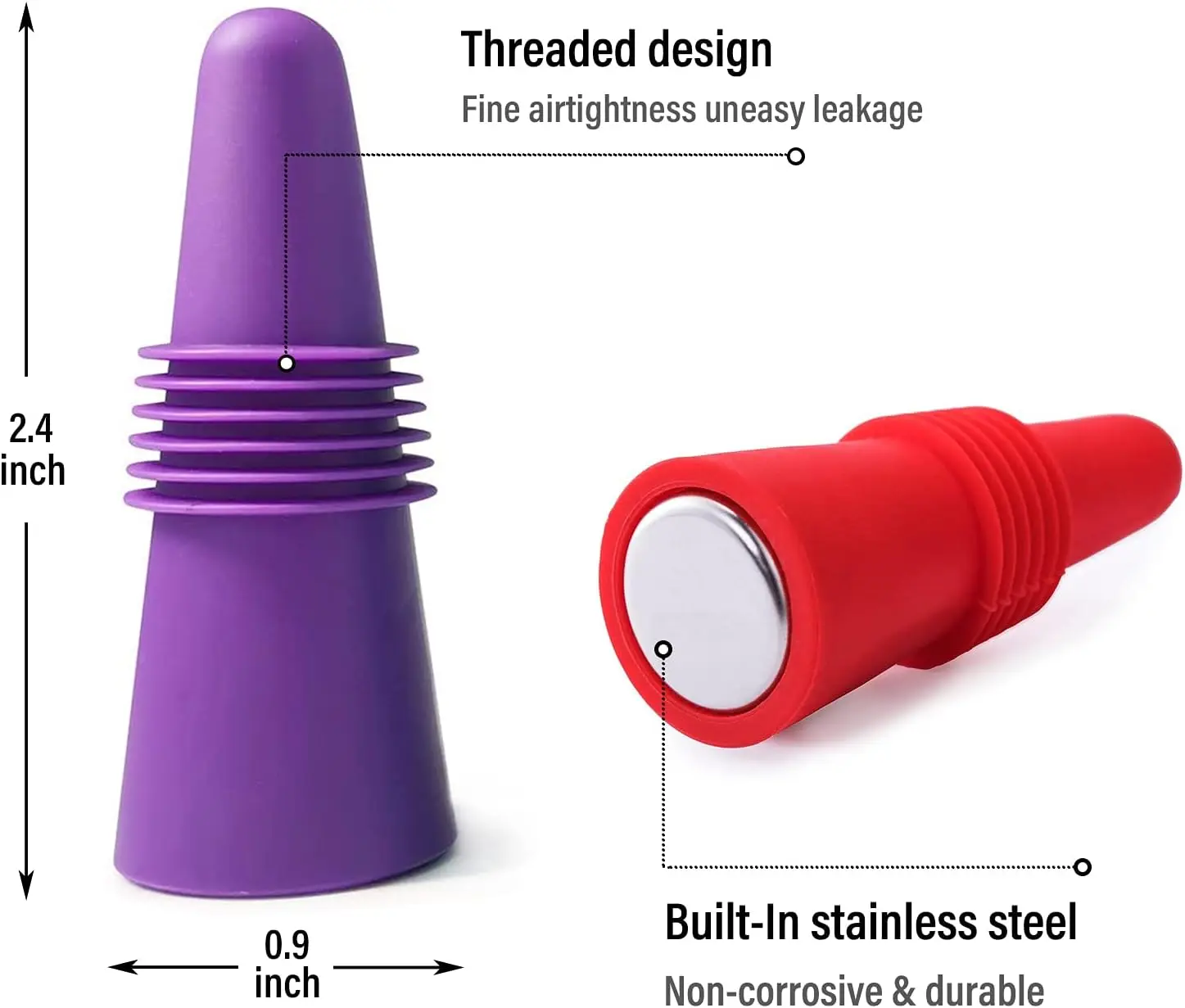 1PC Wine Stoppers Beverage Bottle Sealer Soft Silicone Wine Bottle Stoppers Corks with Grip Top for Keeping Wine Champagne Fresh image 3