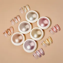 Metallic Effect Nail Mirror Glitter Powder Rose Gold Silver Nail Art UV Gel Polish Chrome Pigment Flakes Manicure Dust