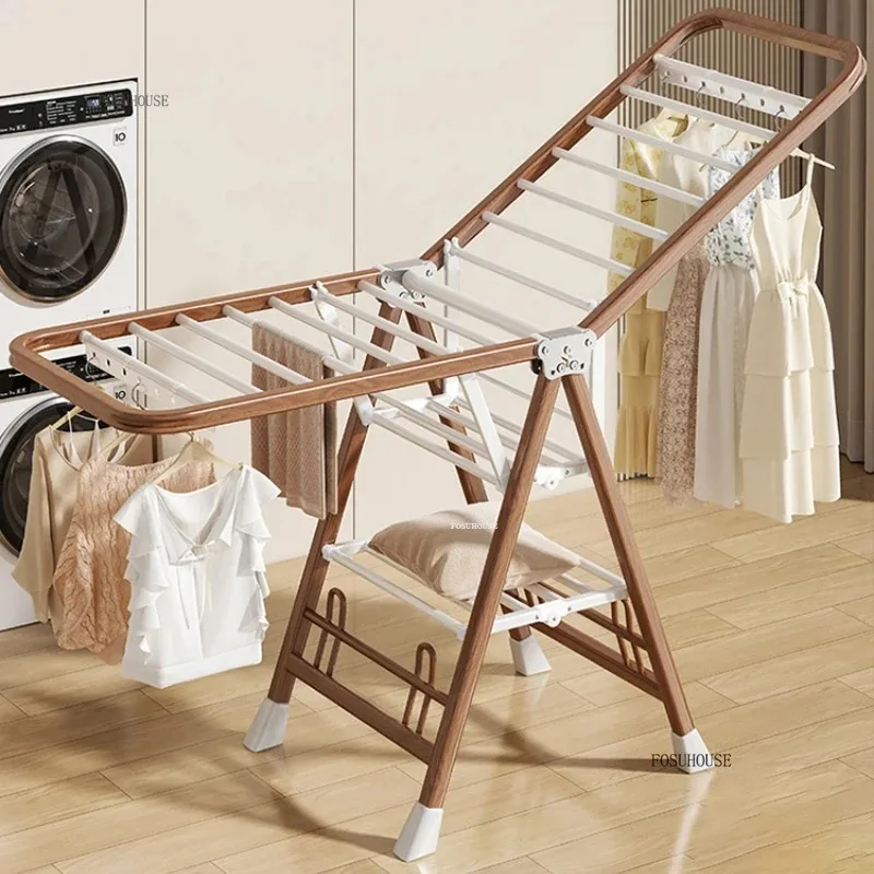 Metal Folding Clothes Drying Rack Quilt Artifact Floor-standing Balcony Home Bedroom T1