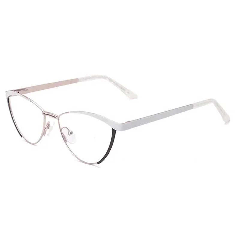 Progressive Multifocal Glasses Women Myopia Eyeglasses Computer Glasses Anti Blue Ray Antifatigue Cat Eye Metal Frames Custom