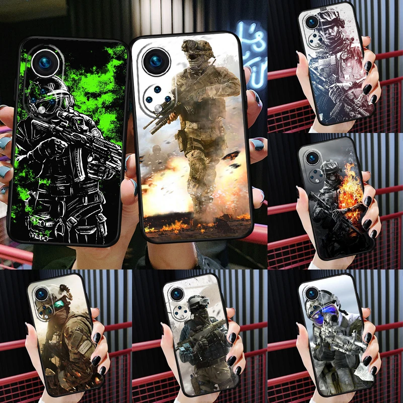 Army Soldier Special Forces Case For Huawei Honor Magic 5 Lite X7 X8 X9a 50 70 P20 P40 P30 Pro P Smart Nova 9 5T Cover