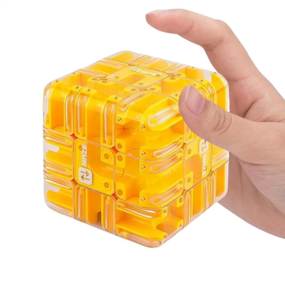 

3D Puzzle Ball Maze Stress Resistant with Steel Ball Intelligence Cube Magic Educational Clear Shell Fingertip Puzzle Gift