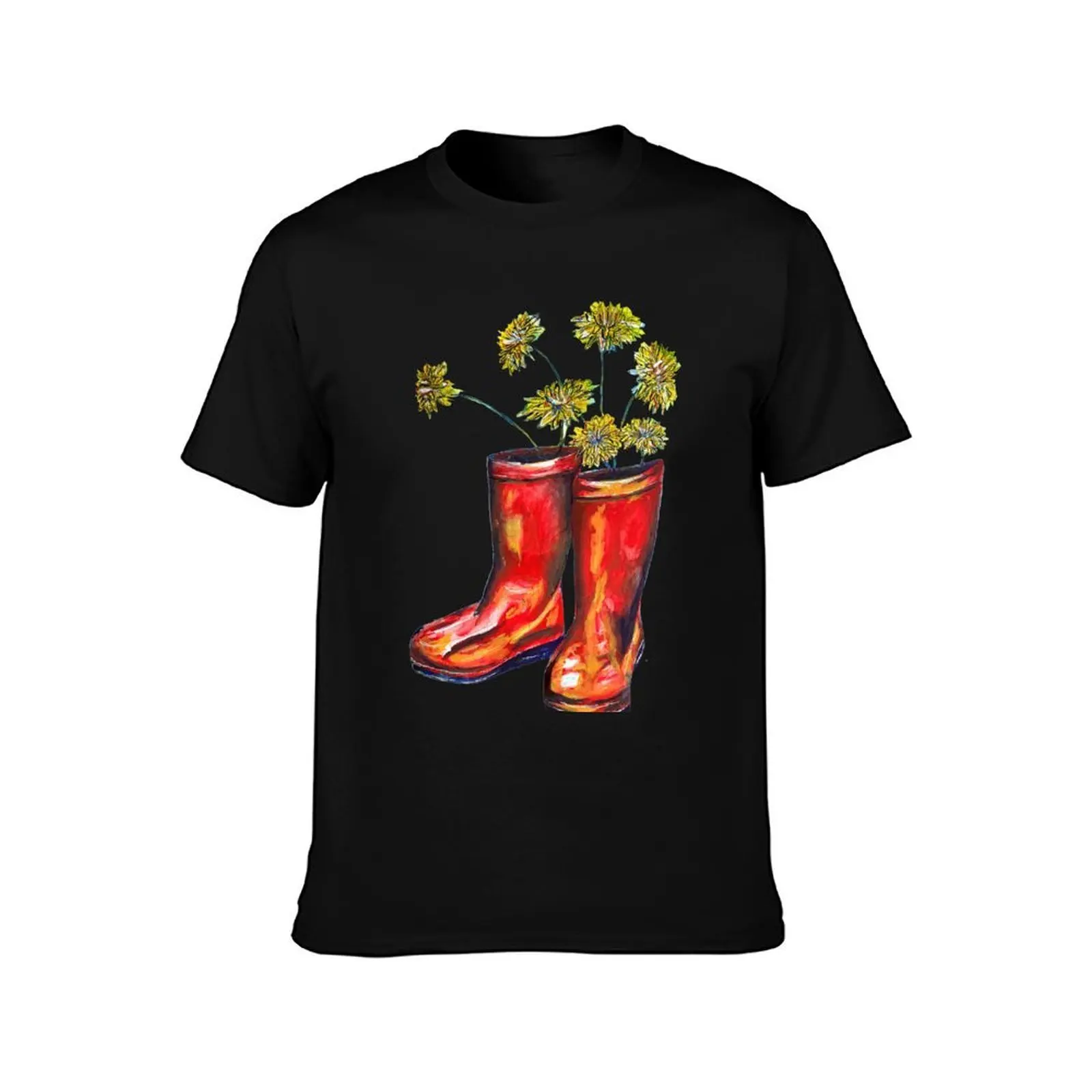 Inkopolis Red Welly Boots T-Shirt, Summer Casual Cotton Tee, Oversized Streetwear Tops, Vintage Graphic Print, Unisex Men Women