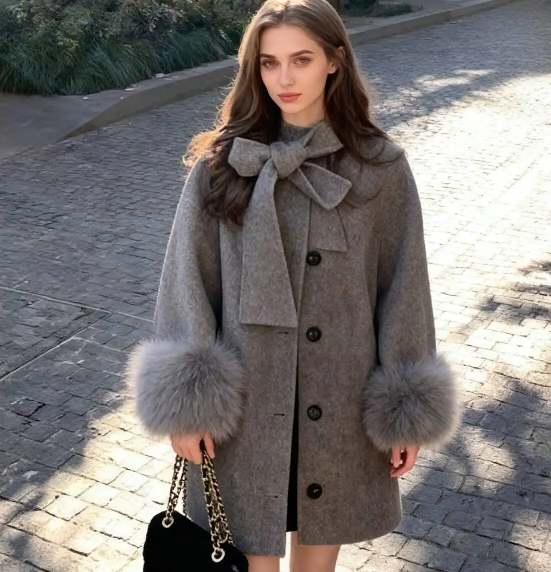 Wool Blend Coats Womens Woolen Coat Orange Fall Blended Appliques Notched Collar Chic Style Preppy Urban Tasteful Modern Commute