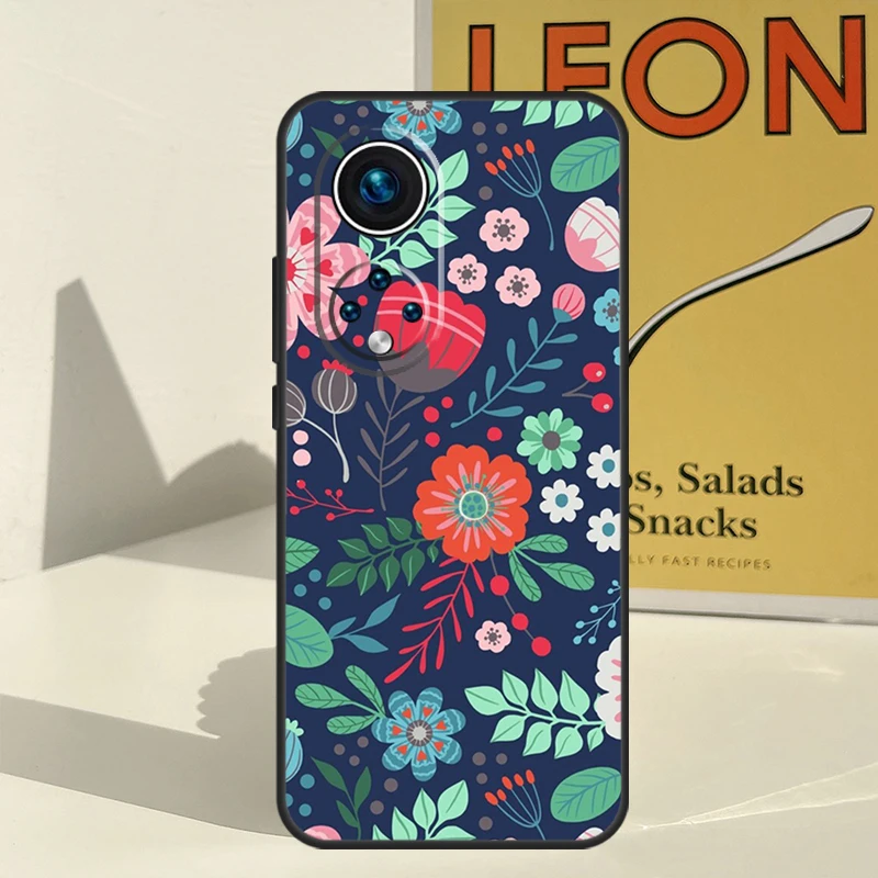 Floral Charm Secret Garden Case For Huawei P30 P20 P60 P40 Lite Nova 9 5T P Smart Honor Magic 5 Pro 50 70 X8 X9a Cover