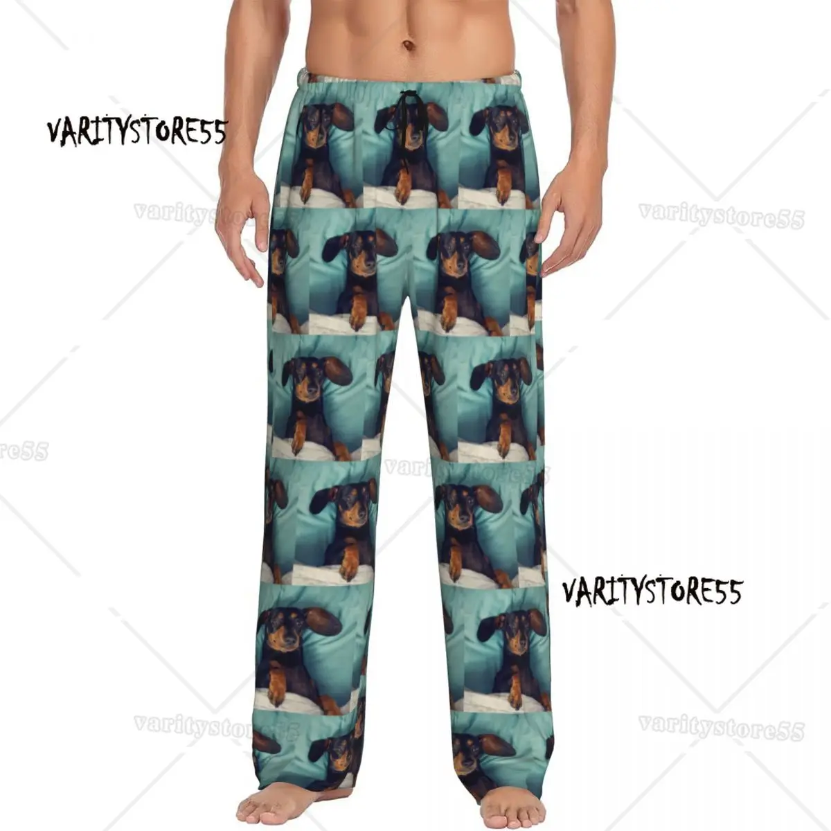 

Мужские пижамные штаны с принтом таксы на заказ, барсук, колбаса, собака Винер, одежда для сна, штаны для сна с карманами