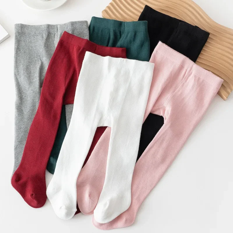 Baby Girls Pantyhose Newborn Elastic Waist Solid Color Stockings Slim Fit Socks Tights Baby Leggings Girl Baby Pantyhose