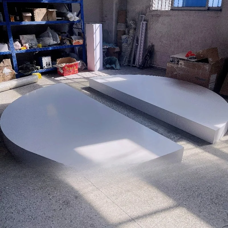 PVC white round wedding stage 10 feet in diameter