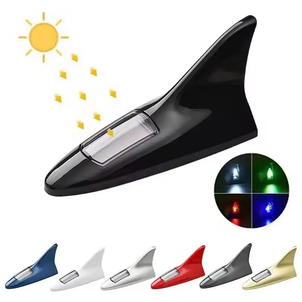 

Shark Fin Antenna Decorative Light Solar Roof Flashing Light 8 LED Strobe Light Solar Powered Shark Fin Housing Car Light