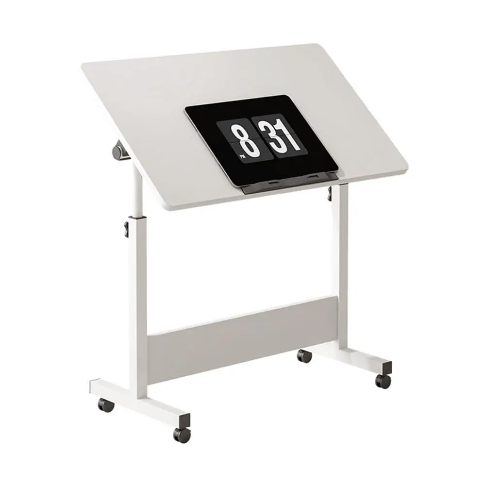 Mobile Folding Desk 31' X 16', Portable Standing Desk with Height Adjustable From 26'-34', Foldable Stand Desk Rolling Computer Workstations with Lockable Wheels for Home Office Craft & Study