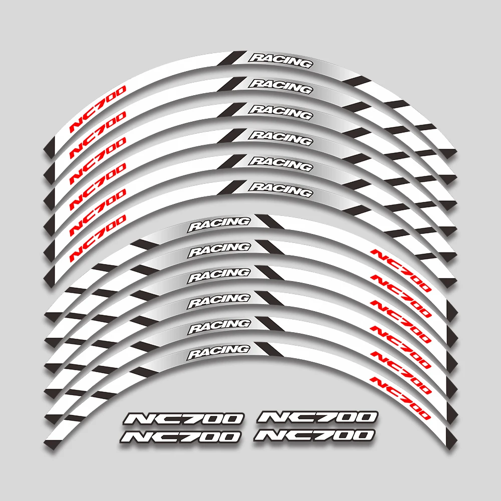 Motorbike Wheels Hub Reflective Decal Stripe Kit Waterproof Rim Stickers For Honda NC700 Motorbike Decor Accessories