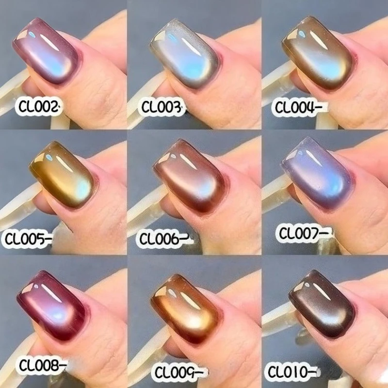 

10 шт., 8 мл, янтарный лунный свет, магнитный гель-лак для ногтей, зимний гель-лак для ногтей, желейное стекло, кошачий глаз, замачиваемый УФ-постоянный гель-лак