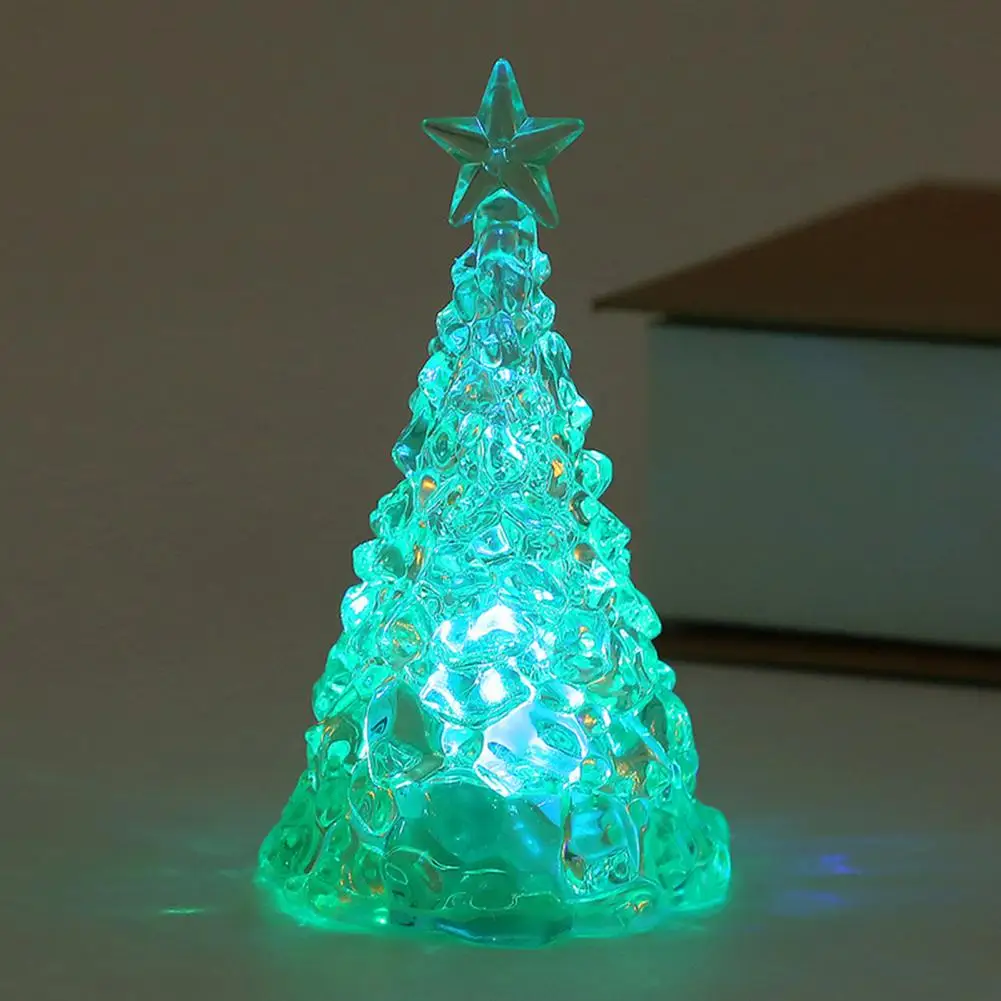 Environmentally Night Light Colorful Led Christmas Tree Night Light Decoration for Home Bedroom Glitter Tabletop Figurine Mini