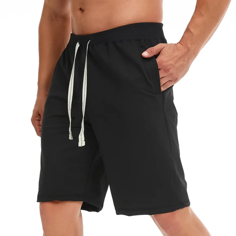 Shorts esportivos soltos para homens, calça casual, tamanho grande, moda verão, calças quartas, 2024