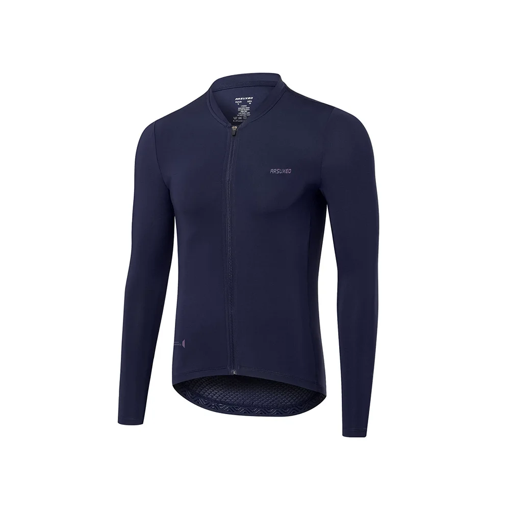 

ARSUXEO мужские велосипедные майки с длинными рукавами и v-образным вырезом, рубашки для горного велосипеда, полная молния, спортивные велосипедные топы на открытом воздухе, быстросохнущие, дышащие
