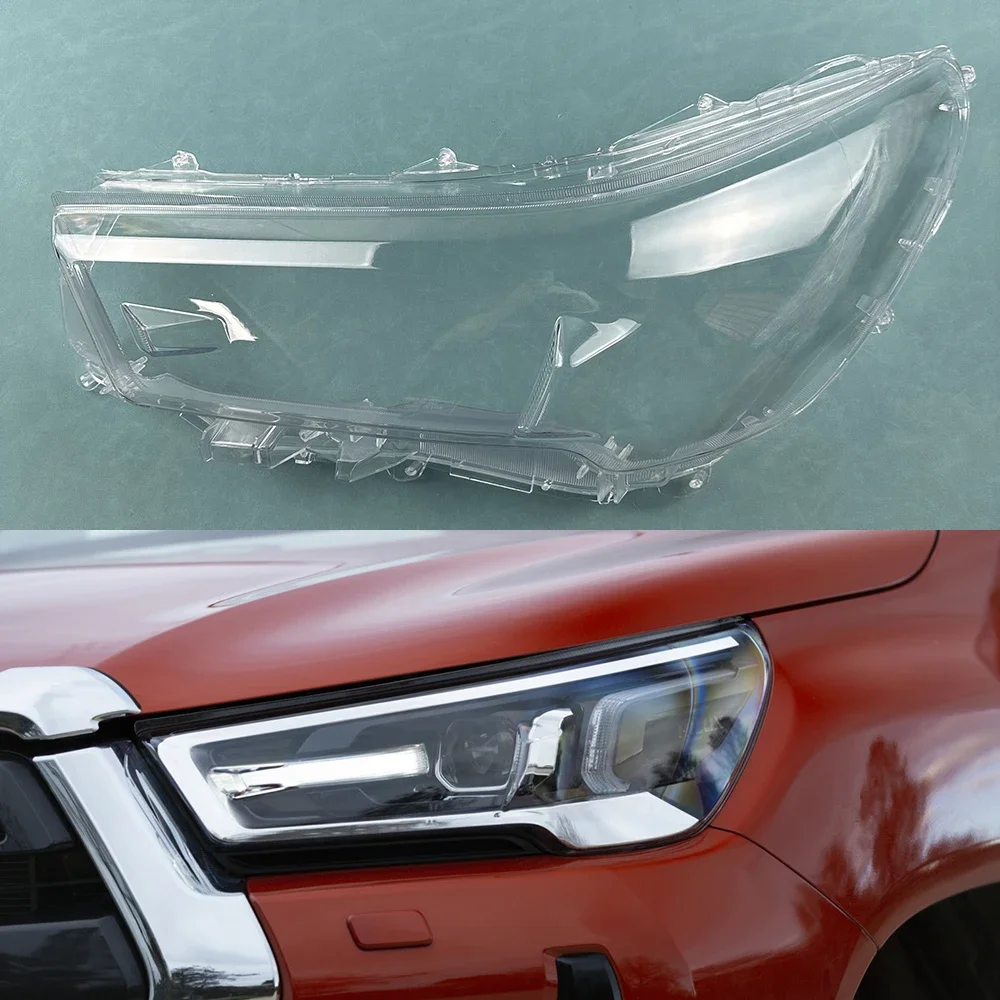 

For Toyota Hilux Front Headlight Shell Transparent Headlamp Cover Lamp Shade Plexiglass Replace Original Lampshdade 2019 2020