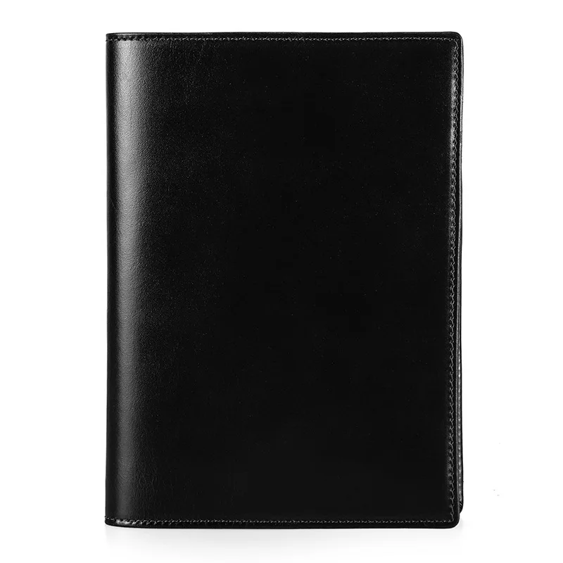 Ordinateur portable A5 en cuir véritable fait à la main avec porte-stylo, couverture de cahier, fournitures de bureau, école de commerce