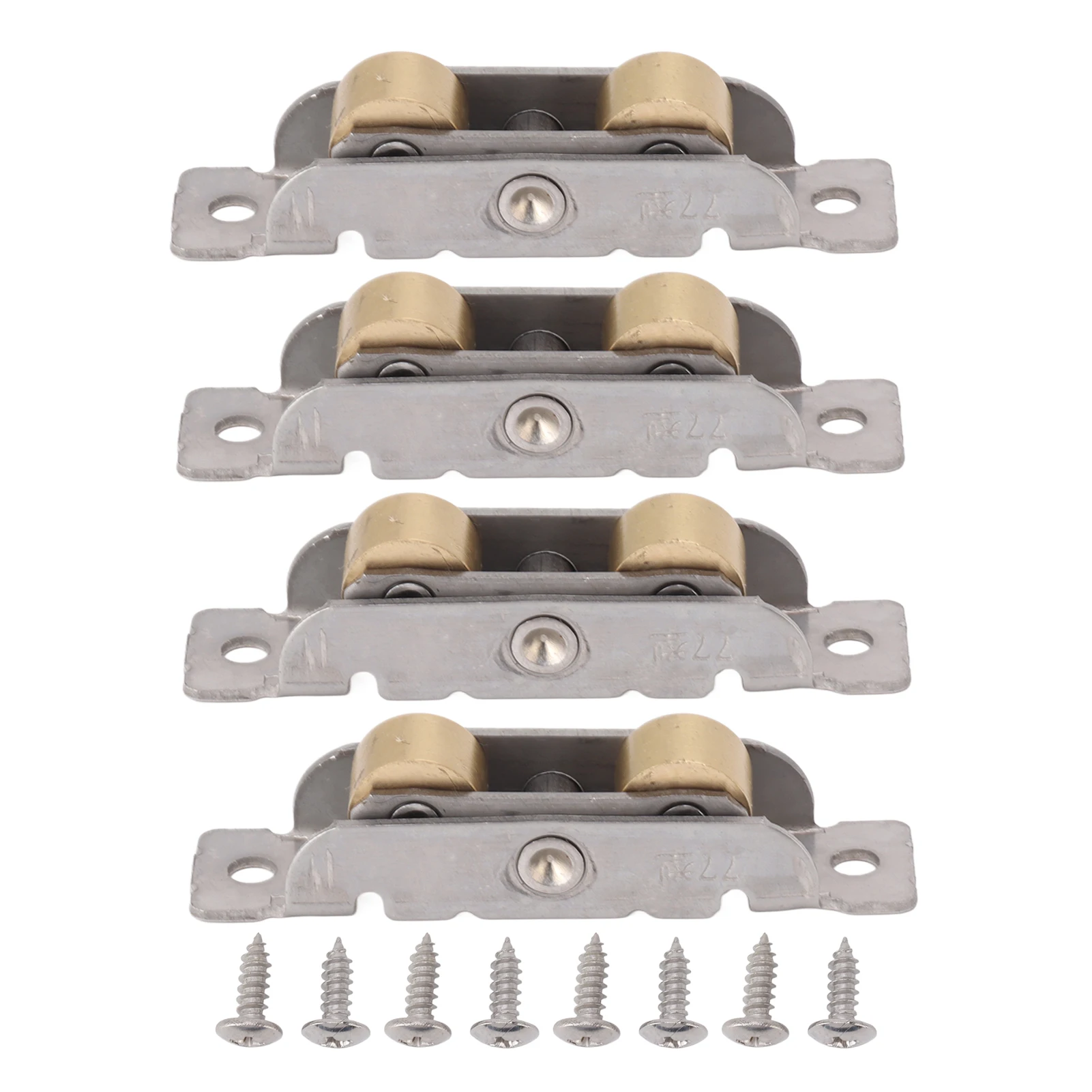 4 STKS Schuifdeur Terrasdeur Roller Montage Roestvrij Staal Koper Kogellager Wiel Roller Montage voor Glazen Deur