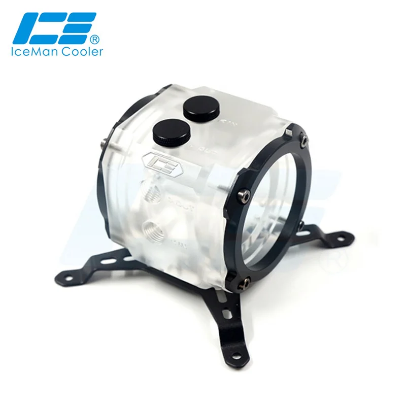 

IceManCooler Dual D5 Pump In Series Connect Refit Parts,Double D5 Pump Modify Cover,12CM Fan Mount Hole ,EVO Edition,Acrylic,5V