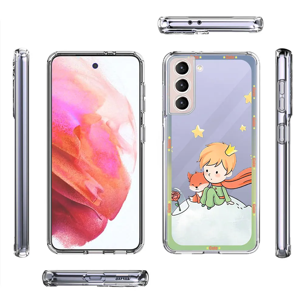 Soft Case for Samsung Galaxy S23 S20 S21 FE S22 S24 Ultra S8 S10 Lite S9 Plus S10e Transparent Phone Cover The Little Prince Fox