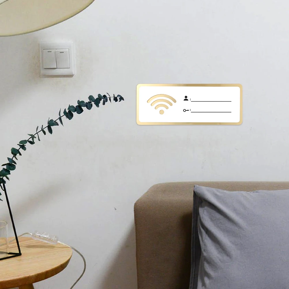 

3pcs Wifi Password Sign 8X20Cm Acrylic Wall Mounted Internet Access Reminder For Office Hotel Decor Table Organizer
