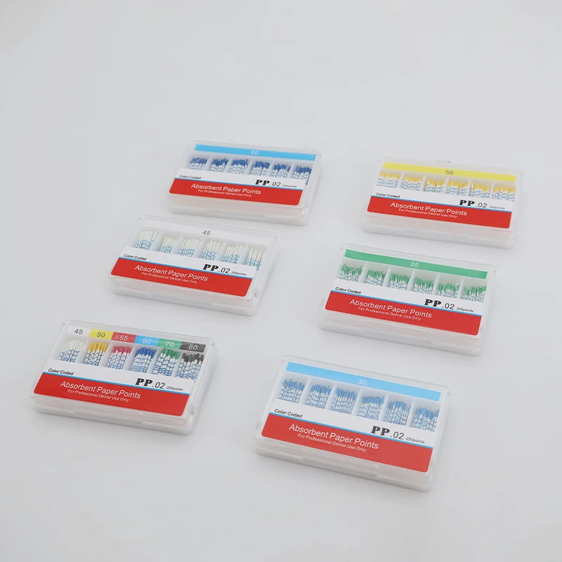 TJDent Disposable Dentistry Endodontics Cones Materials Paper Tips PP 02 Absorbent Paper Points Fiber Poles With Scale Lab Tools