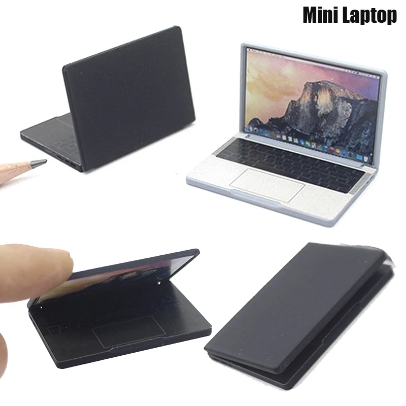 

1PC Mini Laptop Doll Accessories Collapsible Notebook Computer Office Toy Fashion Imitation Mini Dollshouse Accessories